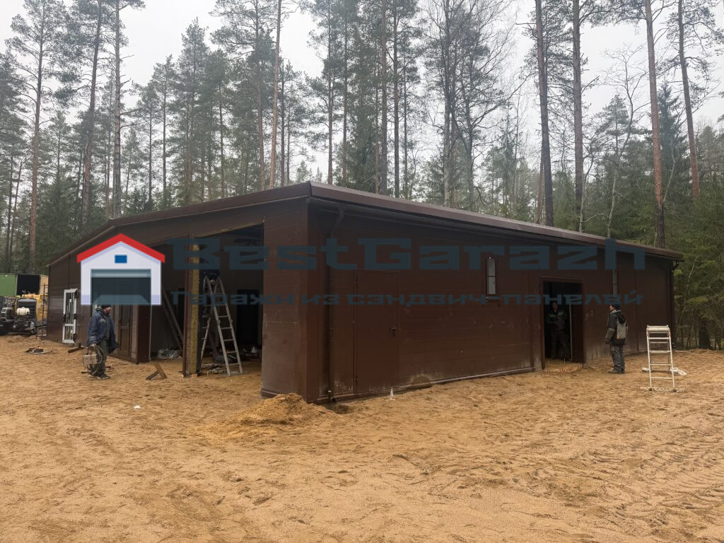 Ангар склад из сэндвич панелей СПБ под ключ