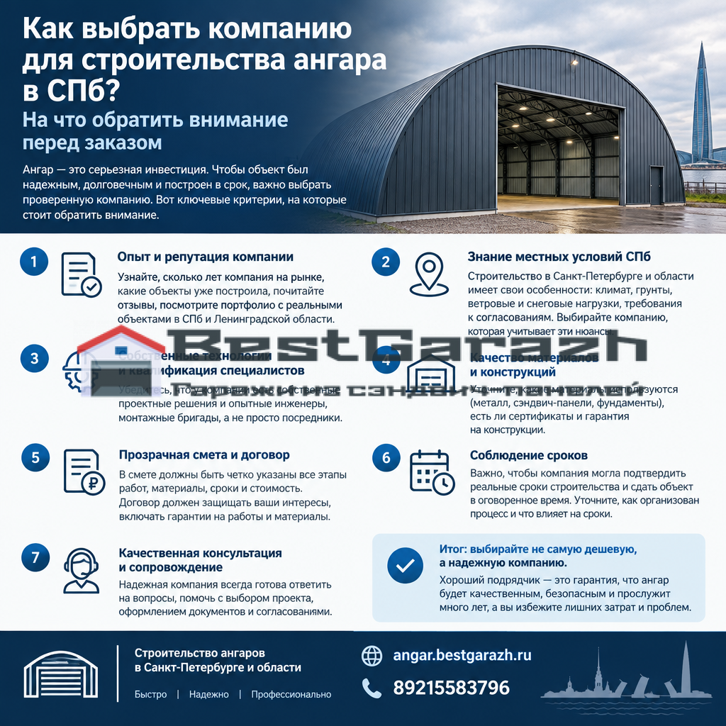 компания для строительства ангара в СПб