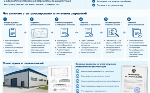 Этап №2 проектирование и получение разрешительной документации для здания из сэндвич-панелей